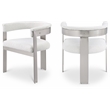Pemberly Row Contemporary Cream Boucle Fabric Dining Chair (Set of 2)