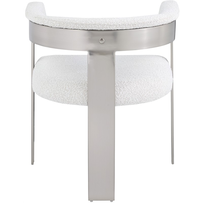 Pemberly Row Contemporary Cream Boucle Fabric Dining Chair (Set of 2)