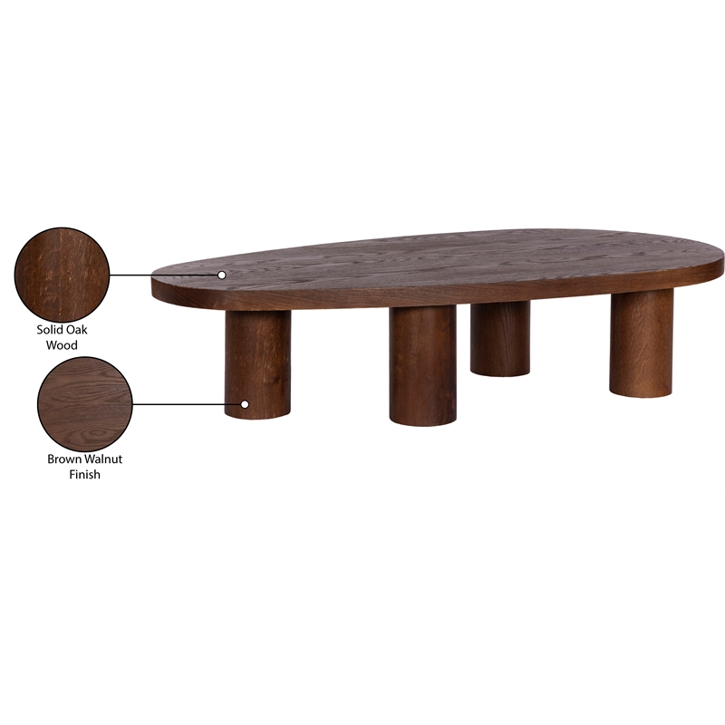 Pemberly Row Engineered Wood Contemporary Brown Coffee Table