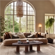 Pemberly Row Engineered Wood Contemporary Brown Coffee Table