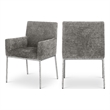 Pemberly Row Contemporary Grey Chenille Fabric Dining Chair (Set of 2)
