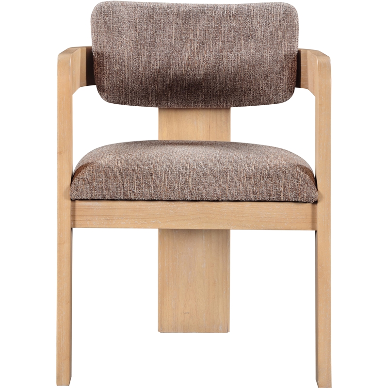 Pemberly Row Brown Linen Textured Fabric Dining Chair (Set of 2)