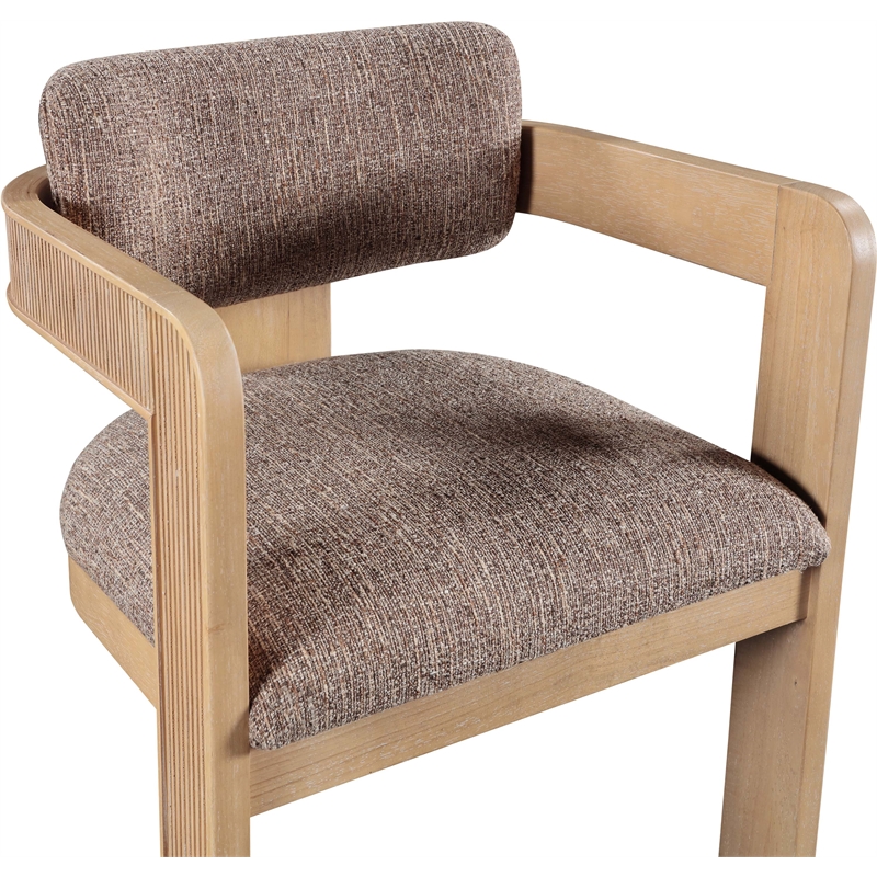 Pemberly Row Brown Linen Textured Fabric Dining Chair (Set of 2)