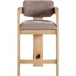 Pemberly Row Contemporary Brown Linen Textured Polyester Fabric Stool