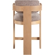 Pemberly Row Contemporary Brown Linen Textured Polyester Fabric Stool