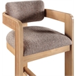 Pemberly Row Contemporary Brown Linen Textured Polyester Fabric Stool
