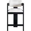 Pemberly Row Contemporary Cream Linen Textured Polyester Fabric Stool