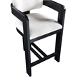 Pemberly Row Contemporary Cream Linen Textured Polyester Fabric Stool