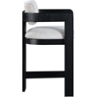 Pemberly Row Contemporary Grey Linen Textured Polyester Fabric Stool