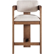 Pemberly Row Contemporary Beige Linen Textured Polyester Fabric Stool