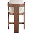 Pemberly Row Contemporary Beige Linen Textured Polyester Fabric Stool