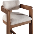 Pemberly Row Contemporary Beige Linen Textured Polyester Fabric Stool