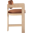 Pemberly Row Contemporary Solid Wood Frame Cognac Ultra Luxe Velvet Stool