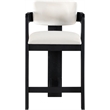 Pemberly Row Contemporary Solid Wood Frame Cream Ultra Luxe Velvet Stool