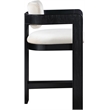 Pemberly Row Contemporary Solid Wood Frame Cream Ultra Luxe Velvet Stool