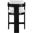 Pemberly Row Contemporary Solid Wood Frame Cream Ultra Luxe Velvet Stool