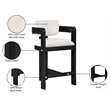 Pemberly Row Contemporary Solid Wood Frame Cream Ultra Luxe Velvet Stool