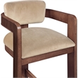 Pemberly Row Contemporary Solid Wood Frame Beige Ultra Luxe Velvet Stool