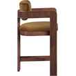 Pemberly Row Contemporary Solid Wood Frame Saddle Ultra Luxe Velvet Stool