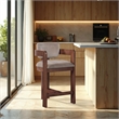 Pemberly Row Contemporary Solid Wood Frame Taupe Ultra Luxe Velvet Stool