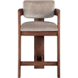 Pemberly Row Contemporary Solid Wood Frame Taupe Ultra Luxe Velvet Stool