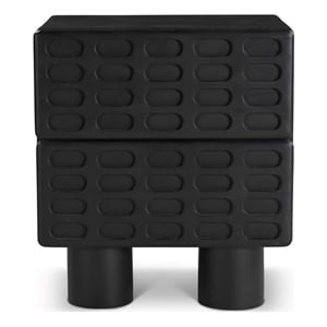 Pemberly Row Solid Wood Frame 22&quot Nightstand in Sandblasted Black