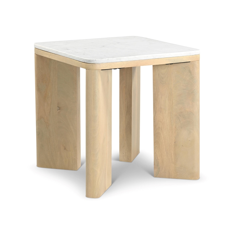 Pemberly Row Modern Solid Wood Frame End Table in Bleached Oak