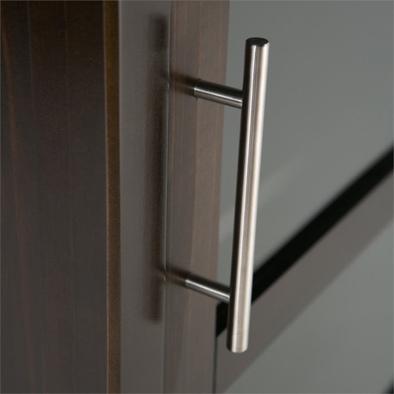 Pemberly Row Contemporary Wine Rack Cabinet in Tobacco Brown