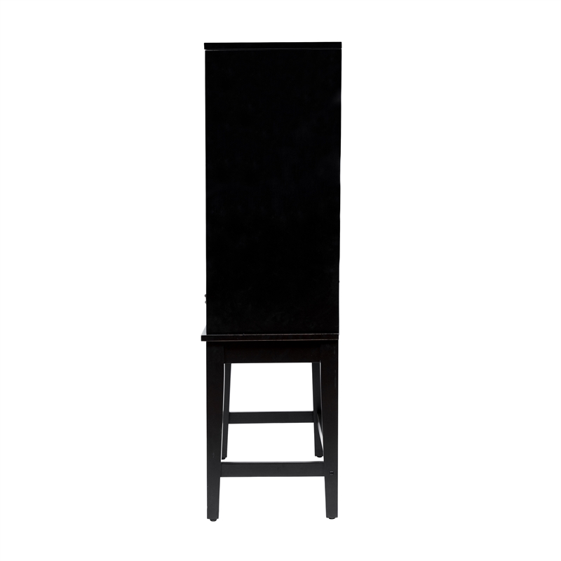 Pemberly Row Contemporary Wood Two-Tone Wine Rack in Black Finish