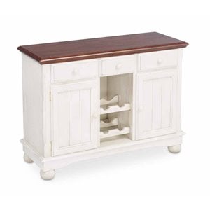 Pemberly Row Contemporary Wood Wine Rack Sideboard in Buttermilk