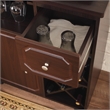 Pemberly Row Contemporary Wood Wine Rack Kitchen Cart in Espresso