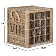 Pemberly Row Contemporary 16 Bottle Rattan Wicker Wine Rack in Black