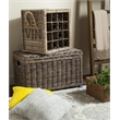 Pemberly Row Contemporary 16 Bottle Rattan Wicker Wine Rack in Black