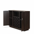 Pemberly Row Rectangular Wood Server with Wine and Stemware Rack in Espresso