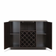 Pemberly Row Rectangular Wood Server with Wine and Stemware Rack in Espresso