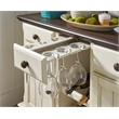 Pemberly Row Traditional Solid Wood Server in Chalk-Cocoa Bean