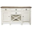 Pemberly Row Wood Wine Rack Buffet in Natural and Paper White