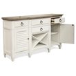 Pemberly Row Wood Wine Rack Buffet in Natural and Paper White