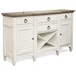 Pemberly Row Wood Wine Rack Buffet in Natural and Paper White