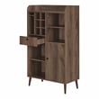 Pemberly Row Wood Multi-Storage Wine Rack in Distressed Walnut