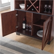 Pemberly Row Farmhouse Wood 4-Bottle Wine Rack in Vintage Walnut