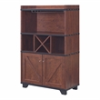 Pemberly Row Farmhouse Wood 4-Bottle Wine Rack in Vintage Walnut