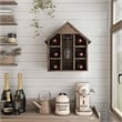 Pemberly Row Rustic Wood 6-Bottle Wine Rack in Reclaimed Oak