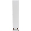 Pemberly Row Mid-Century Wood Wine Cabinet in White and Walnut