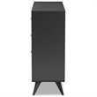 Pemberly Row Mid-Century Wood Wine Cabinet in Dark Grey and Oak