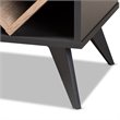 Pemberly Row Mid-Century Wood Wine Cabinet in Dark Grey and Oak