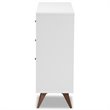Pemberly Row Mid-Century Wood Wine Cabinet in White and Walnut
