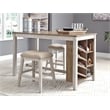 Pemberly Row Counter Height Dining Table w/Wine Rack in White/Light Brown