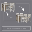 Pemberly Row Counter Height Dining Table w/Wine Rack in White/Light Brown