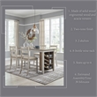 Pemberly Row Counter Height Dining Table w/Wine Rack in White/Light Brown